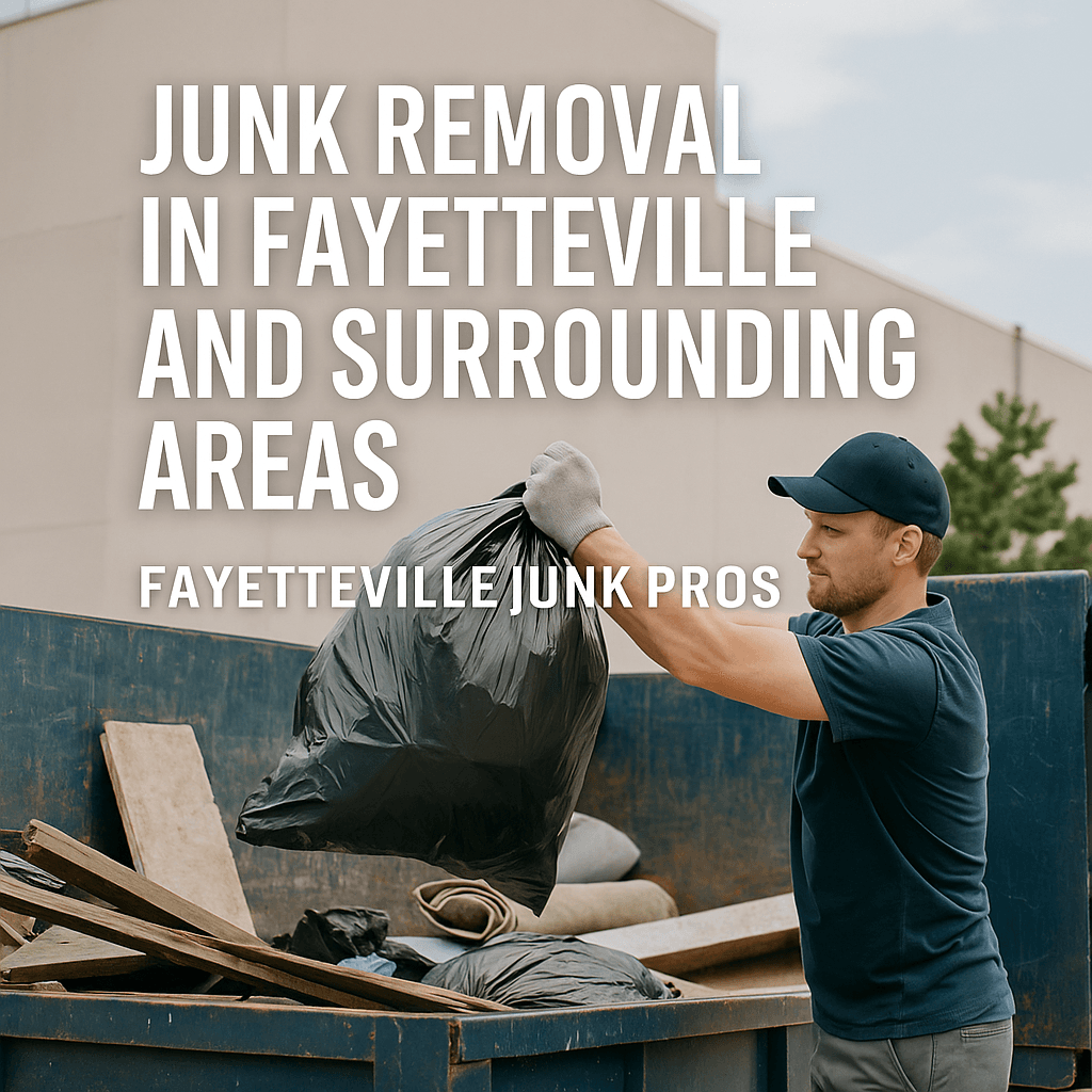 Fayetteville junk removal team clearing debris and hauling old construction waste.